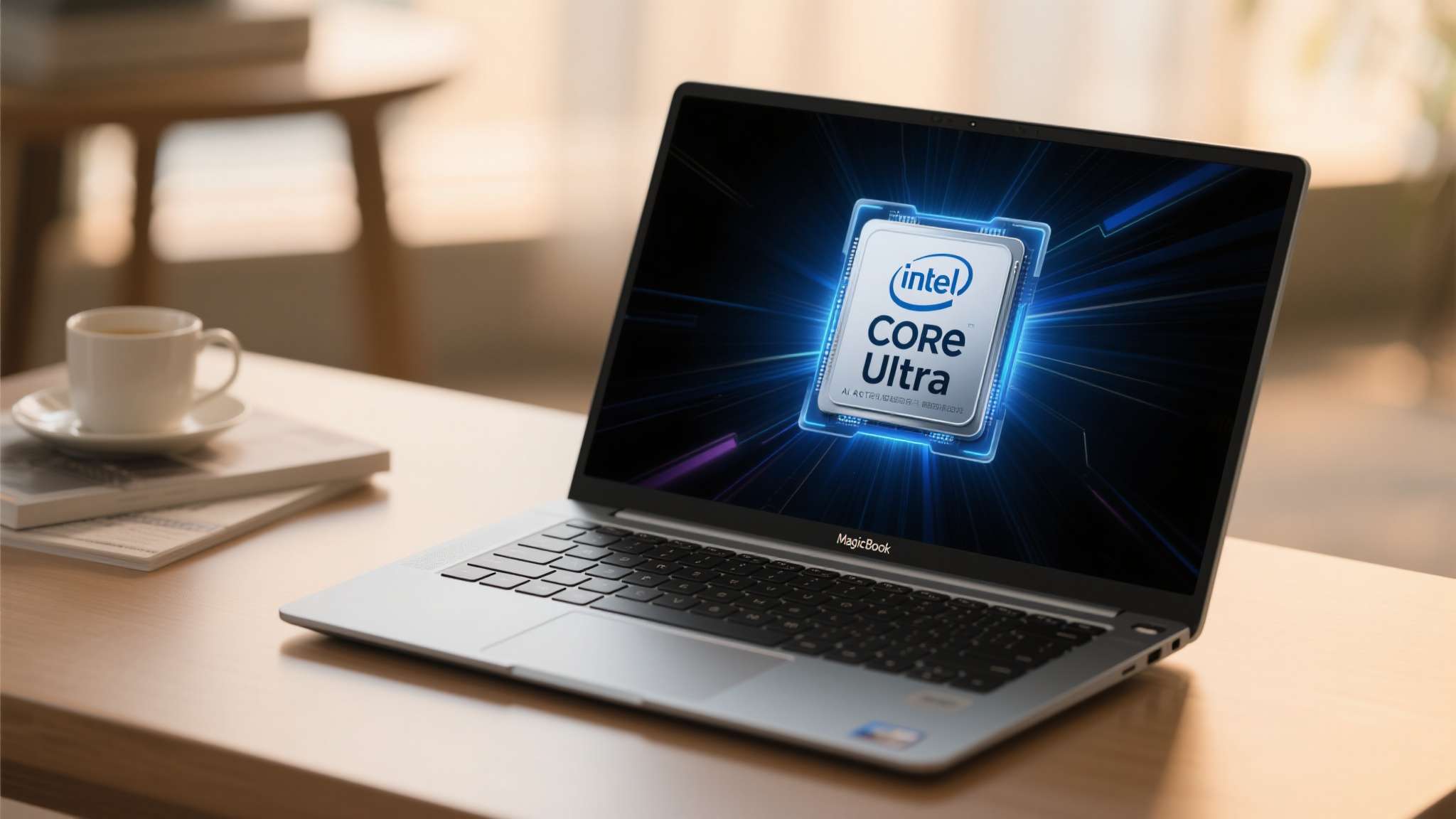 MagicBook 16搭载英特尔酷睿Ultra处理器，内置AI加速引擎，能够智